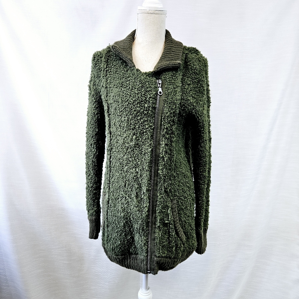 Free People Wool Blend Zip Up Sweater Jacket size Small